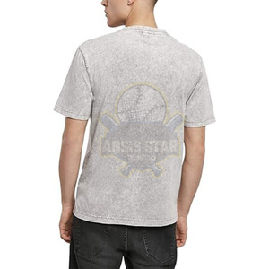เสื้อยืดผู้ชายสีเทาลายกราฟิกหัวกะโหลก คอกลม แขนสั้น สไตล์ลำลอง ทรงปกติ ผ้าเจอร์ซีย์คอตตอน 100% - Product Image 2
