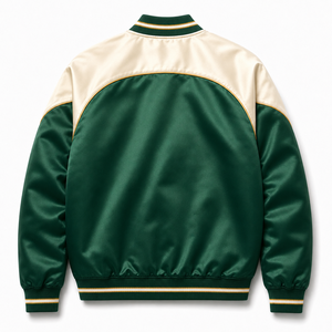 Chaqueta Varsity de Satén al por Mayor, Chaqueta Bomber con Logotipo Personalizado, Abrigo de Béisbol Unisex, Fabricante de Ropa de Marca Privada OEM ODM - Product Image 2