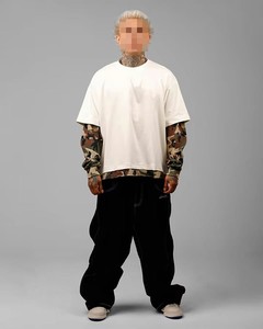 Men's Regular <b>Fit</b> <b>White</b> <b>T</b>-<b>Shirt</b> Camouflage Pattern Short Sleeve Contrast Trim Eco-Friendly Knitted Fabric Streetwear Style - Product Image 3