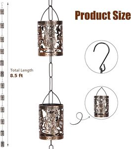 Best Selling Durable Iron Rainchain for Patio Roof Drainage and Decorative Outdoor <b>Garden</b> <b>Hanging</b> Ornament Solution - Product Image 4