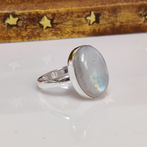 Moonstone Cabochon Ring 925 Sterling Silver Handmade Statement Jewelry Bulk Supply - Product Image 3