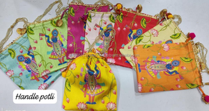 Indian Wedding Return Gift <b>Hamper</b> Eco Friendly Satin Drawstring for Wedding Haldi Sangeet festive and Party Favors - Product Image 2