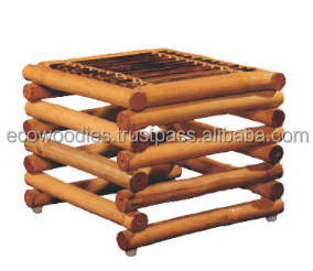 Traditional Handmade Solid Wooden Industrial Bench Vintage Straw Banquette Handcrafted Bone Inlay Console Portable Multi-Purpose - Product Image 5