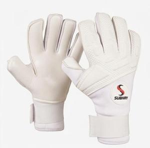 Guantes de Portero de Fútbol Subhay, Completamente Blancos, de Cuero, Antideslizantes, con Cierre de Velcro, Unisex, para Deportes - Product Image 1