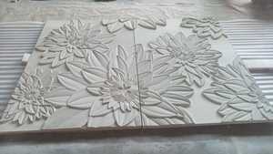 Panel de Pared Floral Contemporáneo, Tallado en Piedra Decorativo 3D para Montaje en Pared, Diseño Duradero para Salón y Sala de Estar - Product Image 2
