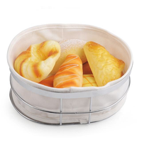 Panier à pain ovale en métal, nouveau design, facile à utiliser, avec sac en toile