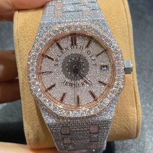 Splendide montre analogique à quartz pour homme avec strass, boîtier en cristal saphir, chronographe de luxe, mouvement ETA antique, 28 mm - Product Image 1