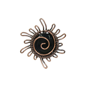 Colgante al por mayor de Jaspe Sangre de Dragón con alambre, cobre antiguo y latón, hecho a mano, joyería de piedras preciosas, colgante llamativo estilo bohemio - Product Image 1