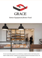 Ligne d'équipements de boulangerie professionnelle GRACE avec four à sole, four à convection, batteur, étuve de levage et laminoir à pâte