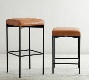 Metal and Leather Backless <b>Bar</b> and Counter <b>Stools</b> Handmade Commercial Buyers Hotel Restaurant Indoor Outdoor Modern 2023 Best - Product Image 1