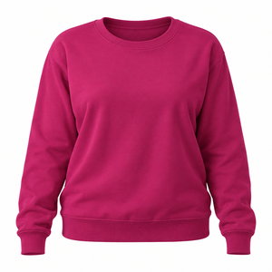 Sweat-shirt à col rond en polaire pour femme, manches longues, couleur unie, pull décontracté, vêtements d'hiver - Product Image 1