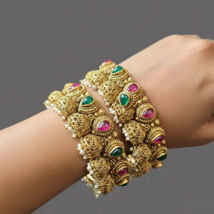Fashion Bangle Set with Jhumki Earrings 2x6 - Product Image 1