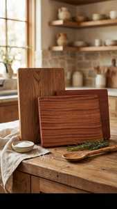 Handmade Custom Wooden Rectangular Shape Polished Eco-Friendly Chopping Blocks <b>Butcher</b> Board With Universal Overseas INDIA - Product Image 4