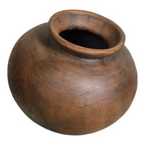 Vase en terre cuite rustique marron Javier fait main, style traditionnel d'Oaxaca, décoration d'appoint pour la maison - Product Image 4