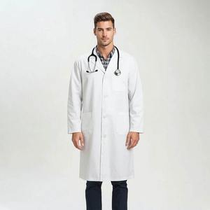 Batas de Laboratorio Blancas de Manga Larga de Algodón Personalizadas al por Mayor para Hombres, Uniformes Médicos para Hospitales, Enfermeras, Doctores, Farmacéuticos - Product Image 2