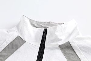 Veste de survêtement unisexe à blocs de couleur, fermeture éclair intégrale, col montant, en polyester léger, style sportif, pour adulte, idéale pour l'automne, avec poches latérales - Product Image 6