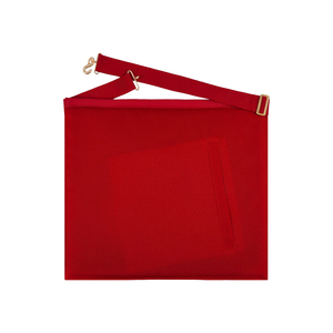Tablier de chapitre Royal Arch en tissu blanc avec bordure en velours rouge et broderie dorée, personnalisable, de qualité supérieure, pour la vente en gros - Product Image 2