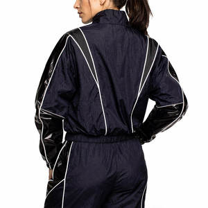 Conjunto Deportivo Informal de 2 Piezas para Mujer, con Capucha y Cierre de Cordón, Chaqueta Cortavientos de Poliéster/Algodón para Invierno, Traje Deportivo para Correr - Product Image 4