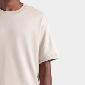 T-shirt personnalisé 100 % coton à col montant, sérigraphie, logo blanc sur le devant, style streetwear, coupe classique, séchage rapide - Product Image 5