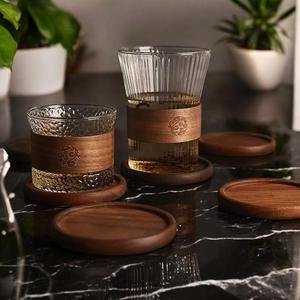 Juego de Posavasos Redondos de Madera con Soporte, Reutilizables, Ecológicos, de 3 mm de Grosor, Diseño Contemporáneo, para Bebidas, en Stock - Product Image 6