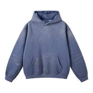 เสื้อฮู้ดดี้ผู้ชายสไตล์เท่ สีซีดแบบซันเฟด สวมใส่สบาย แฟชั่นสตรีทลำลอง ราคาประหยัด สไตล์เรโทร ลุคซักยีนส์ มีทุกขนาด - Product Image 1