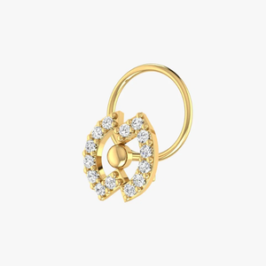 AJRETAIL ต่างหูเพชรแท้รูปดอกไม้ 0.09 กะรัต ทอง 14K รับรองโดย GIA สไตล์ชาติพันธุ์ สี HI เครื่องประดับเจาะหูคุณภาพสูง - Product Image 4