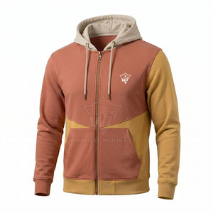 Custom Men Zipper <b>Hoodies</b> With Full Zip Front Kangaroo Pockets Ribbed Cuffs Soft Cotton Blend Fabric Casual Outdoor - Product Image 3