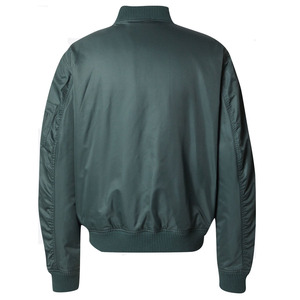 Chaqueta Bomber de Color Sólido para Hombre, Cierre de Cremallera, Cuello Alto, Estilo Casual, Ropa de Otoño, 100% Poliéster, Corte Regular - Product Image 4