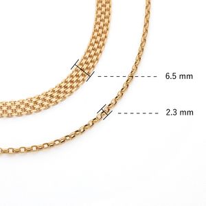 Collier en or véritable 18 carats du Japon, chaîne Bismark Marvelous, collier unisexe, chaîne en or massif, bijoux fins, haute qualité, homme femme - Product Image 6