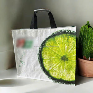 Bolsas DE LA COMPRA tejidas de PP laminadas mate reutilizables ecológicas impresas personalizadas impermeables y resistentes - Product Image 6