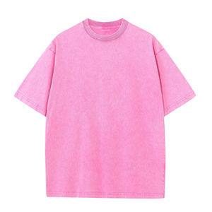 T-shirt en coton lavé surdimensionné pour homme, couleur unie, col rond, manches courtes, coupe décontractée - Product Image 5