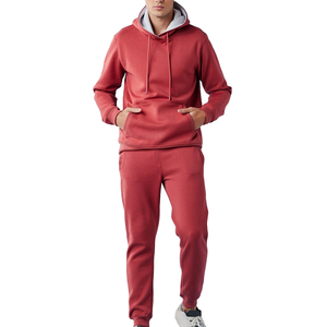 Conjunto Deportivo Moderno con Logotipo Personalizado para Hombre, Sudadera de Felpa, Pantalón de Chándal Liso de Dos Piezas con Dos Bolsillos, Color Negro, Corte Ajustado - Product Image 1