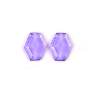 High Quality Purple Amethyst Hexagon Shape Step Cut High Polish 10x16mm Loose Cabochon Gemstone Jewelry Making Pendant Earring - Product Image 4