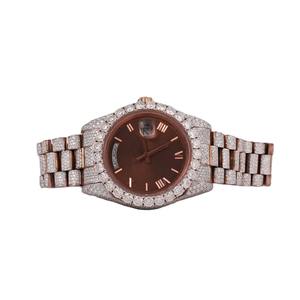 Reloj de Lujo con Incrustaciones de Diamantes Moissanite, Reloj de Pulsera con Acabado Brillante para Hombres y Mujeres, Ideal para Fiestas - Product Image 1