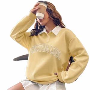 Sudadera con capucha para mujer, de forro polar grueso, 100% algodón, estilo oversize, elegante, suave, para estar en casa, con logo frontal. - Product Image 1
