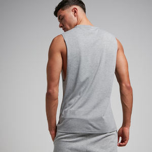 Men's Premium Cotton Spandex Tank <b>Top</b> Heather <b>Grey</b> High Quality Gym Workout Singlet Streetwear Training <b>Vest</b> Custom OEM <b>Tops</b> - Product Image 2