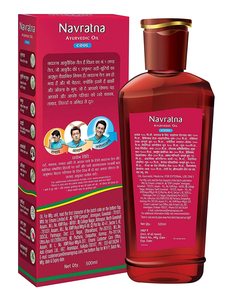 Huile capillaire ayurvédique Navratna, mélange d'huiles végétales fraîches avec 9 ingrédients actifs à base de plantes, 500 ml, huile capillaire rouge, soulage les maux de tête - Product Image 2