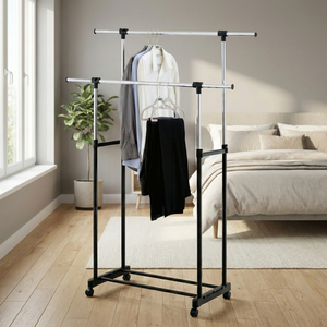 Meubles de rangement ajustables modernes pour la maison Porte-vêtements à double roulement par fabricant taïwanais Vente en gros de fer sur EBay Vente de linge - Product Image 1