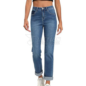 Pantalones vaqueros al por mayor con MOQ bajo para mujer, pantalones vaqueros de diseño personalizado de última moda para la venta - Product Image 3