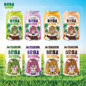 Bebidas de Té de Burbujas Enlatadas en Oferta, 330 ml, Té con Leche Boba Queen y Perlas de Boba Negras - Muestra Gratuita OEM - Diseño Gratuito - Product Image 2