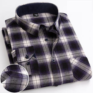 Camisas de franela personalizadas de manga corta a la moda, camisas a cuadros premium para hombre con botones, bordadas, de alta calidad, al por mayor. - Product Image 4