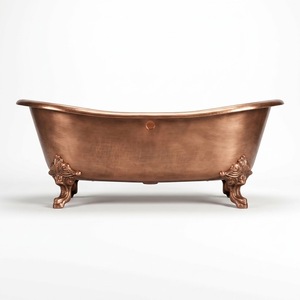 Bañera Ovalada de Cobre Pulido Estilo Rústico, Hecha a Mano, para Diseño de Baños en Villas y Hoteles Cinco Estrellas - Product Image 5