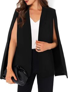 Womens <b>Cape</b> Blazer Split Sleeve Open Front Casual Jacket <b>Coat</b> Workwear - Product Image 1