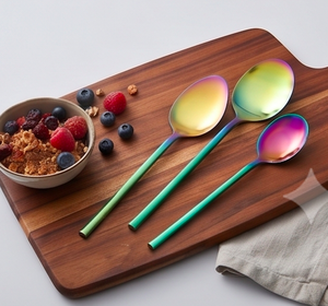 Juego de cubiertos multicolor de moda, elegante juego de vajilla plateada para mesa de comedor, cocina, bodas, fiestas, restaurantes, decoración de mesa moderna - Product Image 6