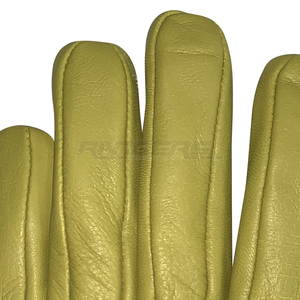 Yellow Winter <b>Gloves</b> <b>Fur</b> Lined Sheepskin Leather Full Finger Warm Outdoor Fashion Custom Leather <b>Gloves</b> - Product Image 4