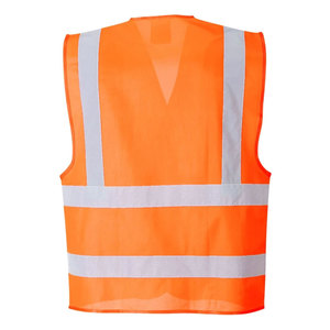 High Visibility Polyester Reflective Safety Vest Heavy Duty High-visibility Orange <b>Construction</b> Road <b>Work</b> Vest - Product Image 6
