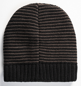 Unisex Acrylic Beanie <b>Hat</b> <b>Winter</b> Casual Knit Cap Striped Black Gray Mix 56-58CM Adult Size Computer Knitted - Product Image 2