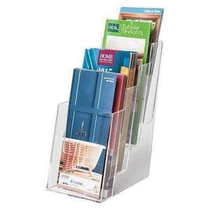 2025 Affordable High-Capacity Acrylic Brochure and Magazine Holder Versatile Desktop Wall-Mount Organizer - Product Image 1