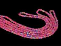Perles d'opale éthiopienne rose naturelle de qualité supérieure, forme rondelle, 3mm-6mm, pierres précieuses en pierre de soleil, pierres précieuses en vrac, prix de gros disponible.