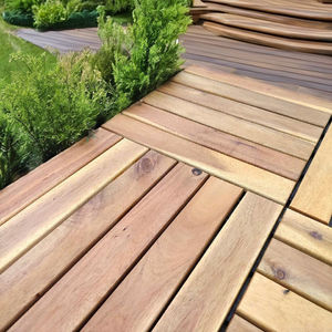 Dalles de terrasse en acacia à emboîtement DIY 300*300mm pour décoration intérieure - extérieure, décoration de jardin, décoration de terrasse, décoration de cour - Product Image 3